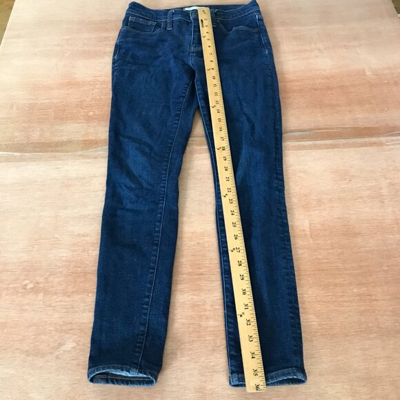 Madewell 9" Mid Rise Skinny Jeans Women size 26 Blue Dark Wash Stretch Preppy - Picture 5 of 13
